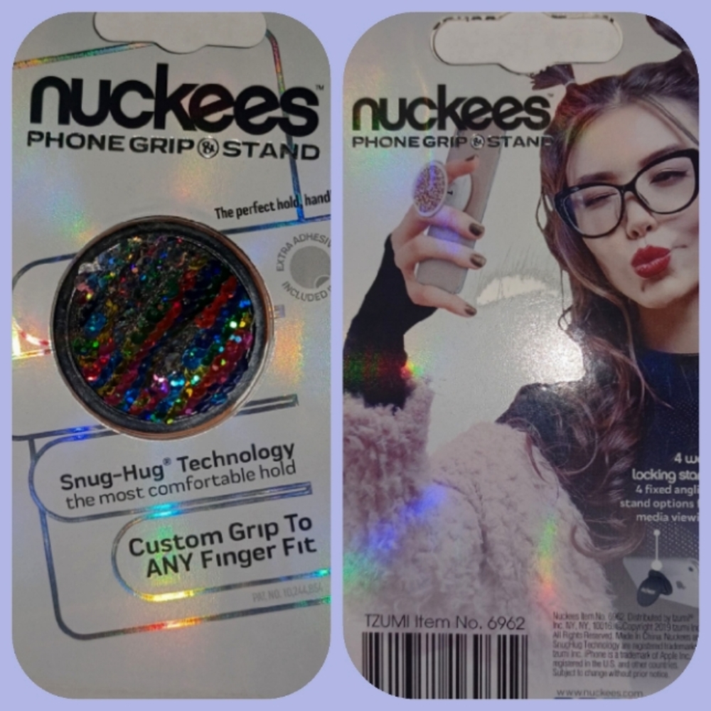 🌷3/$20🌷NWT Nuckees Sequin Phone Grip+Stand